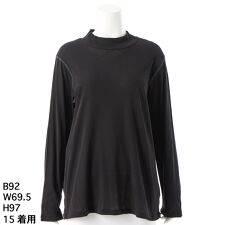 [15～19号]ロゴワンポイント刺繍 強撚天竺ハイネックカットソー