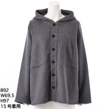 スーパーハッカフィーユ(super hakka feuille)の[15～19号]ウールレーヨンダブルフェイスフーディコート