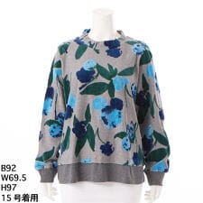 [15～19号]フラッフィーフラワーベロアジャカードモックネックプルオーバー