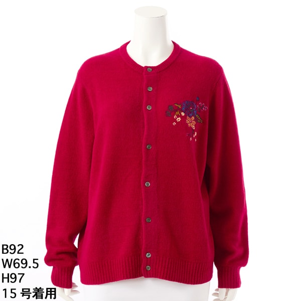 大きいサイズ】(ロジーク) [30th]ビジューブローチライクニット