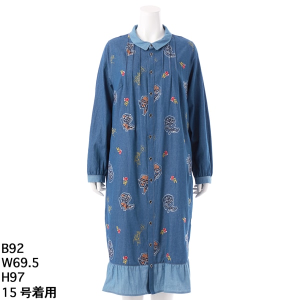 15号、19号】鳥刺しゅうティアードカットワンピース | スーパーハッカ