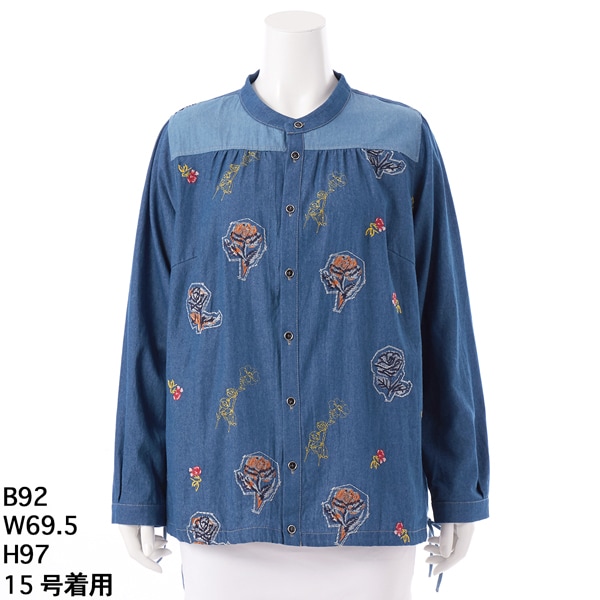 15号～19号]SUPER HAKKA×松尾ミユキ ｢flower forest｣刺繍ブラウス