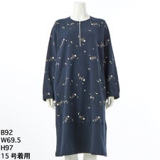 [15～19号]うさぎとデイジープリント裏毛ワンピース