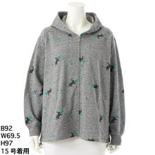 [15～19号]うさぎとデイジープリント裏毛フーディ／パーカ