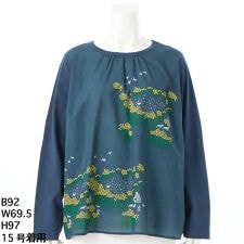 [15～19号]コットンローン星花と湖プリント+ソフト天竺カットソー