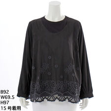 [15～19号]レーヨンポリエステルローンカットワーク刺繍+天竺カットソー