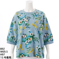 [15～19号]フロラフロートプリント裏毛ドットドルマンスリーブスウェット