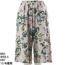 [15～19号]フロラフロートプリント裏毛ガウチョパンツ