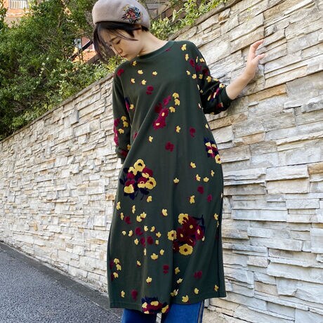 15号 19号 スプリンクルフラワーベロアジャカードワンピース スーパーハッカフィーユ Super Hakka Feuille ファッション通販 マルイウェブチャネル