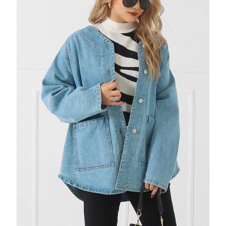 ノーカラーデニムジャケット アナップ Anap ファッション通販 マルイウェブチャネル