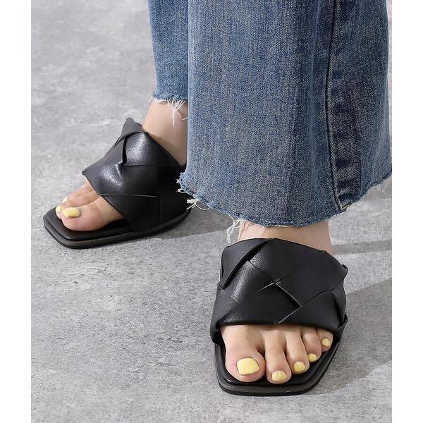 スクエアトゥキルティングフェイクレザーミュール | マルイウェブチャネル