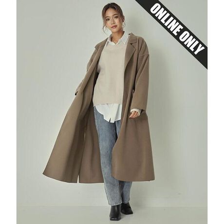 フェイクウールベルト付きガウンコート アナップ Anap ファッション通販 マルイウェブチャネル