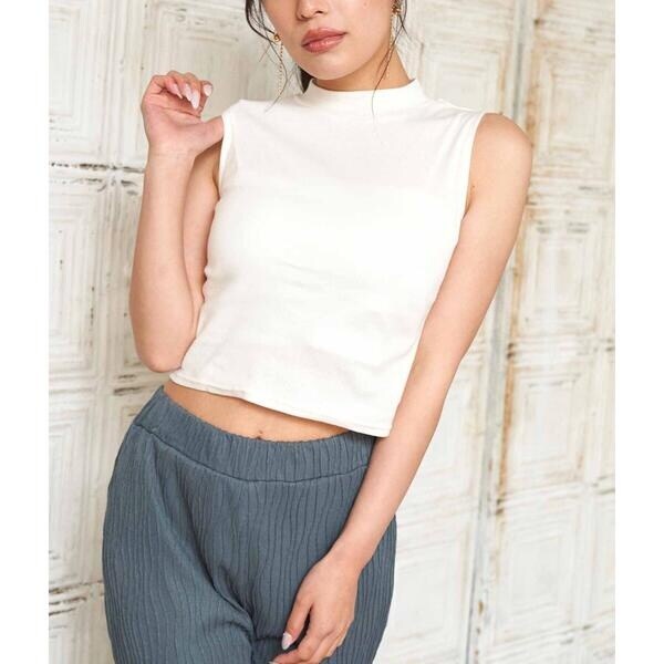 シンプルプチハイネックノースリーブトップスタンクトップ | マルイ