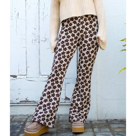 フラワーデザインインスリットフレアニットパンツ | マルイウェブチャネル 