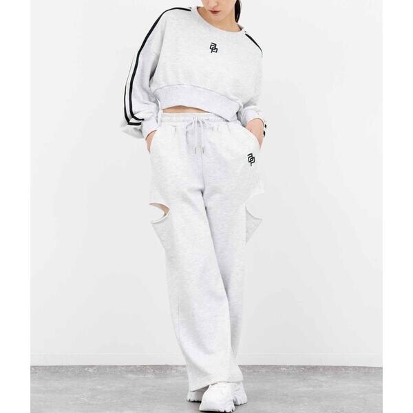 クロップド 裏毛 スウェット トレーナー × ワイドパンツ セットアップ