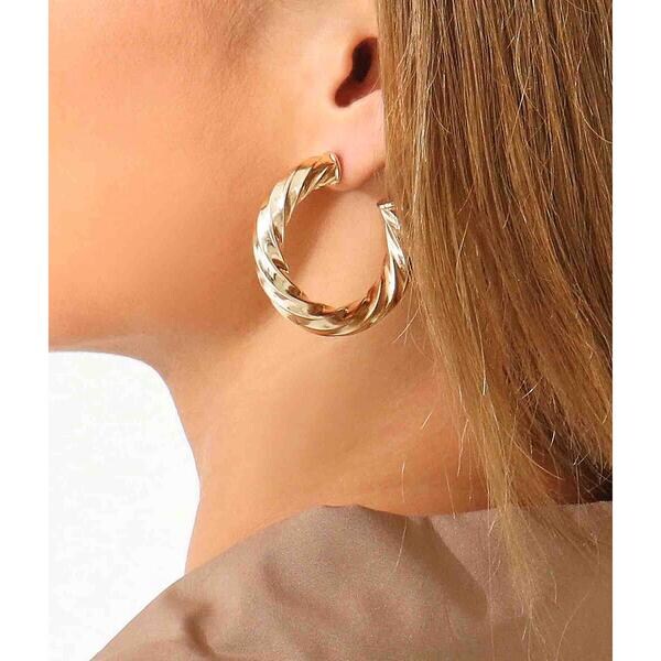 ツイストゴールド太フープピアス | マルイウェブチャネル