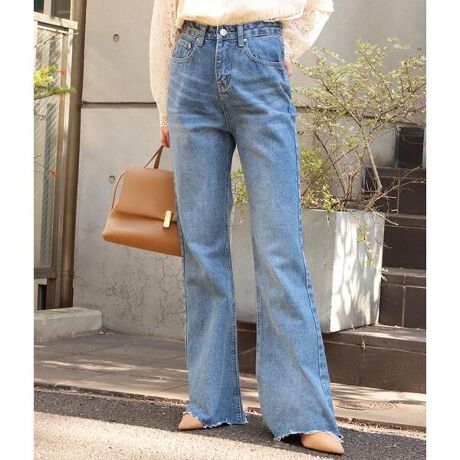 裾カットオフフレアデニムパンツ チル Chille ファッション通販 マルイウェブチャネル