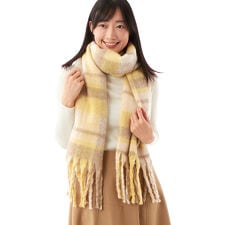カシュネ cache nez / リサイクルポリペールカラーチェックストール