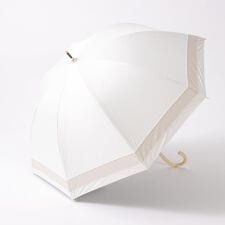 【晴雨兼用 日傘 UVカット率・遮光率100％生地使用】PU切り継ぎボーダーバルーンショートパラソル