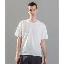 新素材【清涼感/ストレッチ】リンクスメランジジャージー　クルーネックカットソー