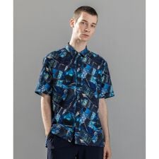 新柄【吸湿速乾性/接触冷感/UVカット/洗える】テクノボイルストレッチ レギュラーカラー半袖シャツ