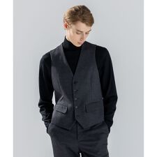 新素材【ストレッチ/セットアップ対応】クリアドビージャージー ジレ