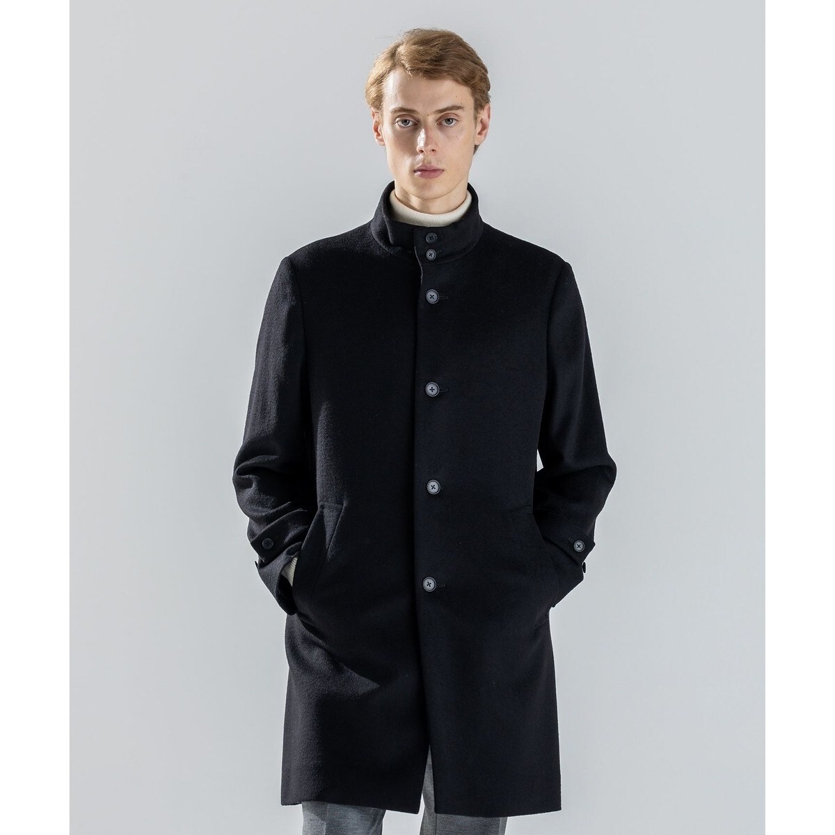 WEB限定】グロッシーウール ダブルブレストチェスターコート