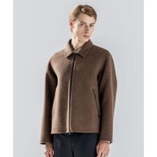 【新素材】ウールキャメルリバー　ジップアップブルゾン