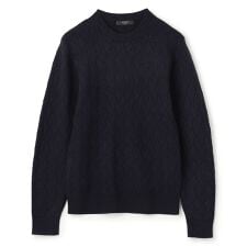 【WEB・一部店舗限定  】 ビッグアロージャガード　クルーネックニット