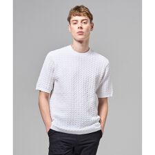 ドライコットンリンクス　半袖クルーネックニット