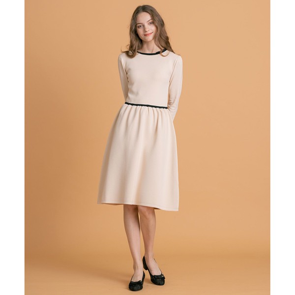 【洗える！】ＣＨＯＵ ＣＲＥＡＭ ＫＮＩＴＤＲＥＳＳ ニットドレス