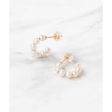 【WEB限定】FRILL PEARL PIERCED EARRINGS K10 淡水パール ピアス | トッカ(TOCCA