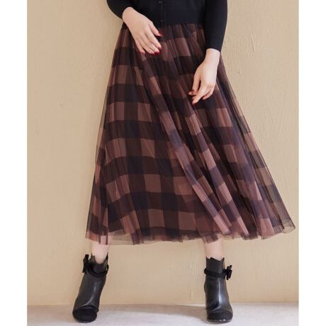 WEB限定】【TOCCA LAVENDER】CHECK TULLE SKIRT スカート | トッカ 