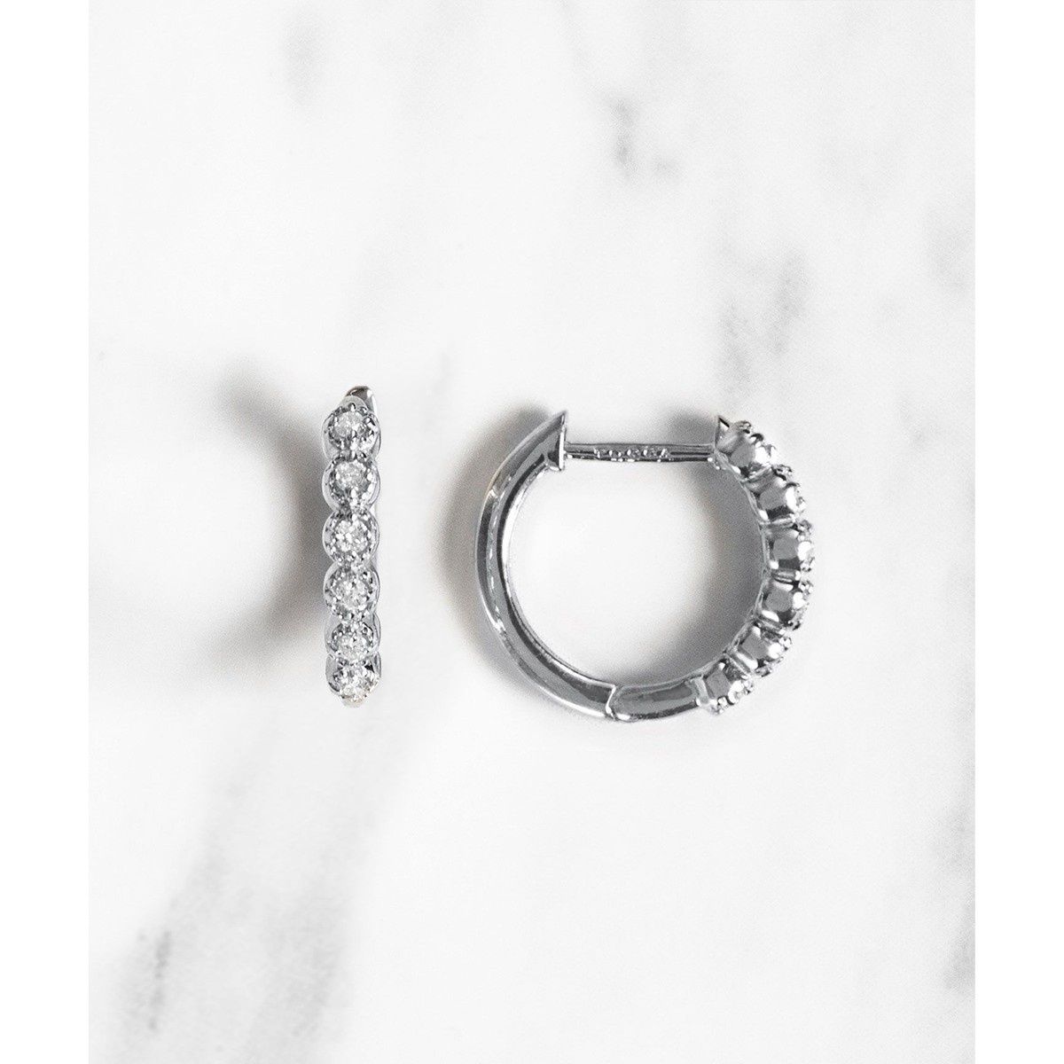 WEB限定】FRILL DIAMOND PIERCED EARRINGS K10 ダイヤモンド ピ