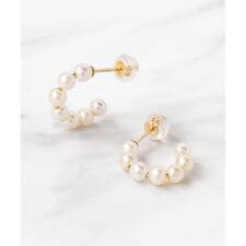 【WEB限定】FRILL PEARL PIERCED EARRINGS K10 淡水パール ピアス