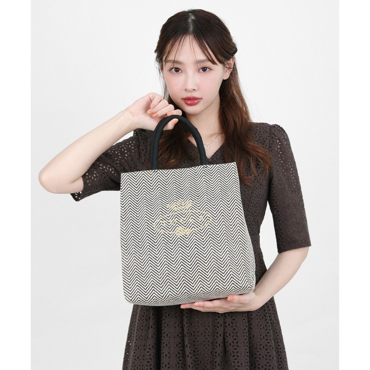 大人百花掲載】【A4サイズ対応】CHECKER CLOVER KNITBAG ニット