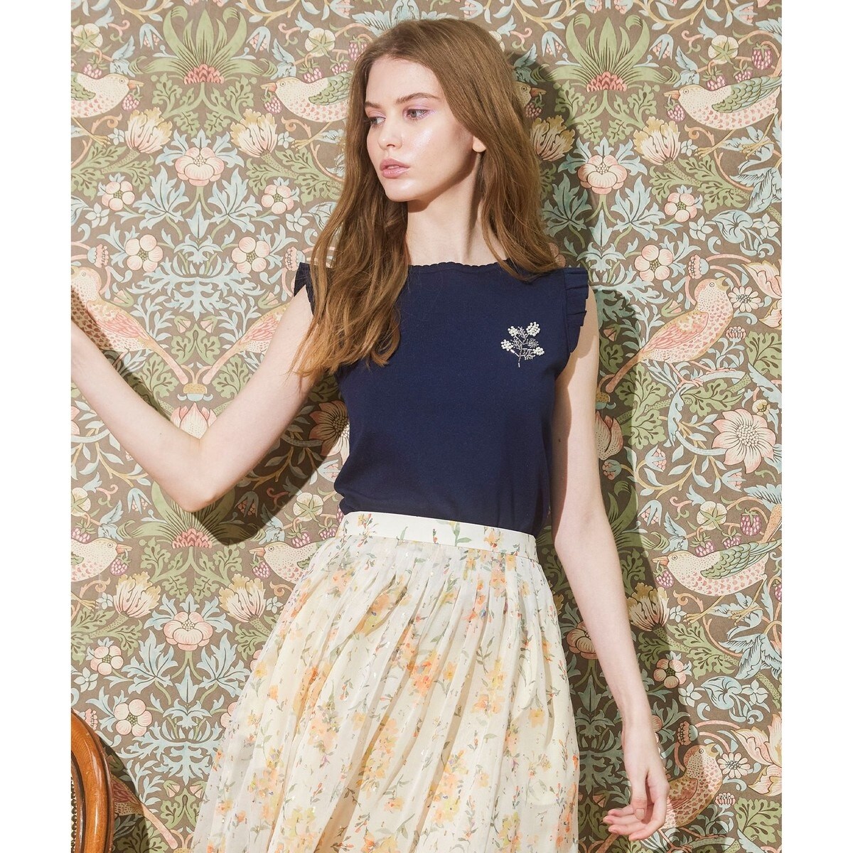 【洗える】LITTLE MIMOSA ニットトップス TOCCA 【洗える！】LITTLE MIMOSA ニットトップス （ネイビー系