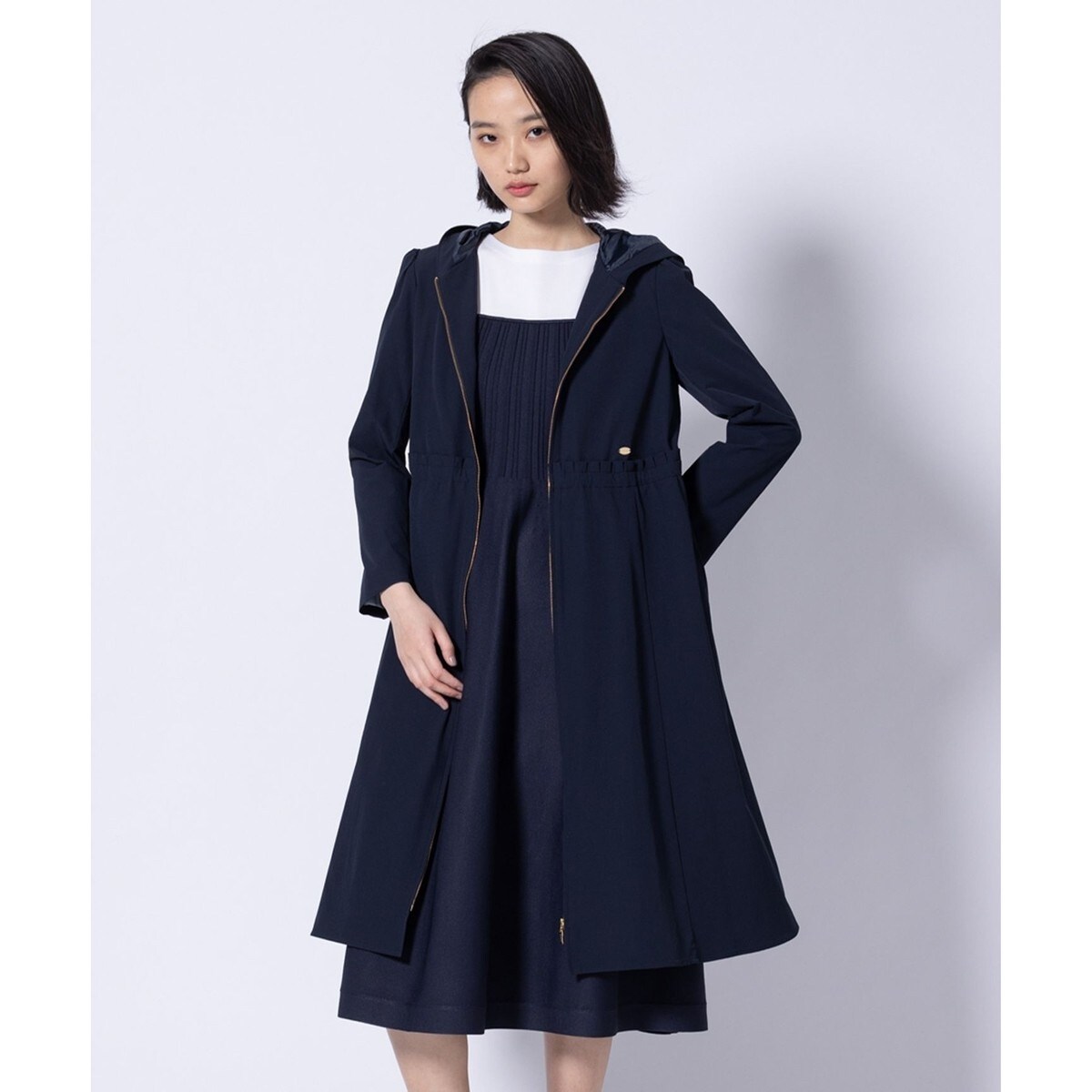 TOCCAトッカ 美しいシルエットのフーテッドコート ドレスコート 紺 サイズ0 トッカ(TOCCA) レディース アウター・ジャケット・コート の一覧
