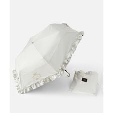 【晴雨兼用・UVカット100%生地】LOGO FRILL UMBRELLA 折り畳み傘 収納バッグ付
