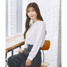 【消臭】TIMELESS CLASSIC 襟レースブラウス