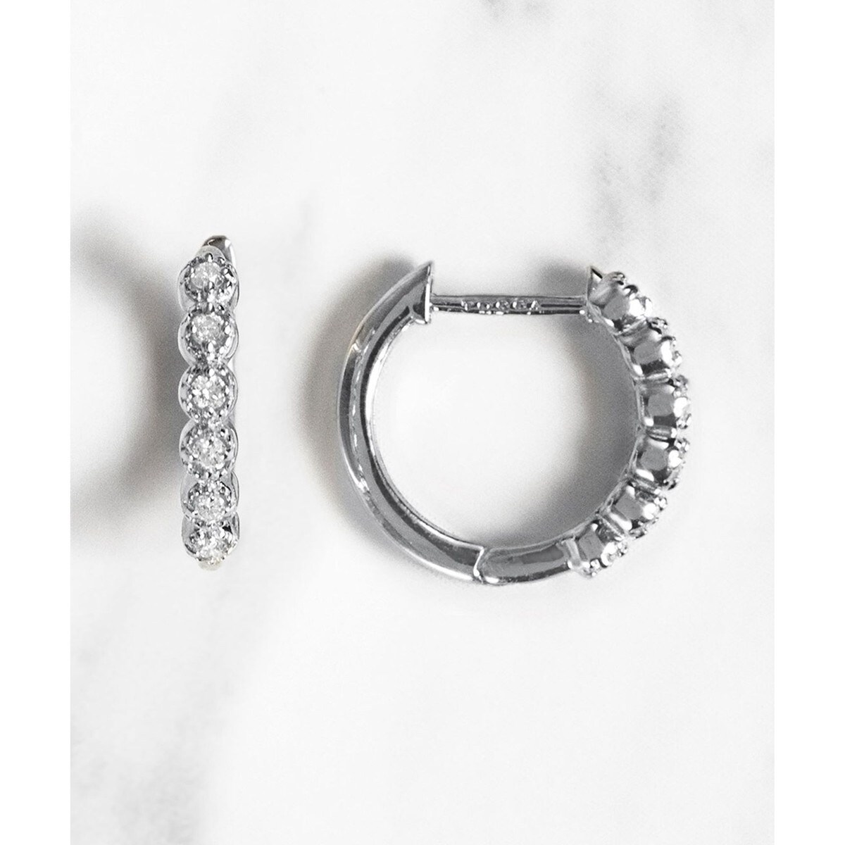 WEB限定】FRILL DIAMOND PIERCED EARRINGS K10 ダイヤモンド ピ