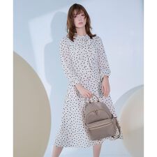 【chayさん・八木アリサさん着用】PROMISE RIBBON ROSETTE ドット柄ドレス