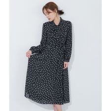 【chayさん・八木アリサさん着用】PROMISE RIBBON ROSETTE ドット柄ドレス