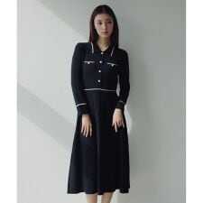 BI-COLOR KNIT DRESS ニットドレス