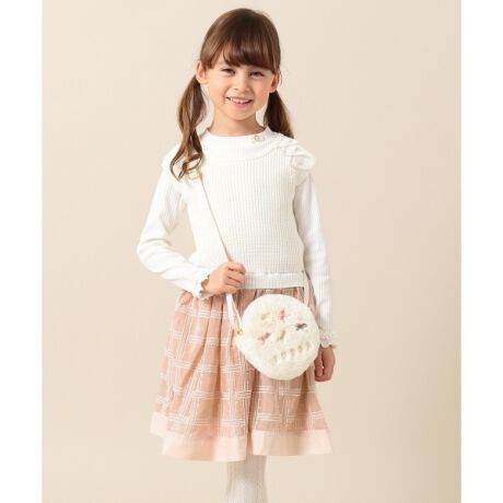 KIDS】ニット×チェックレースコンビ ワンピース | トッカ  