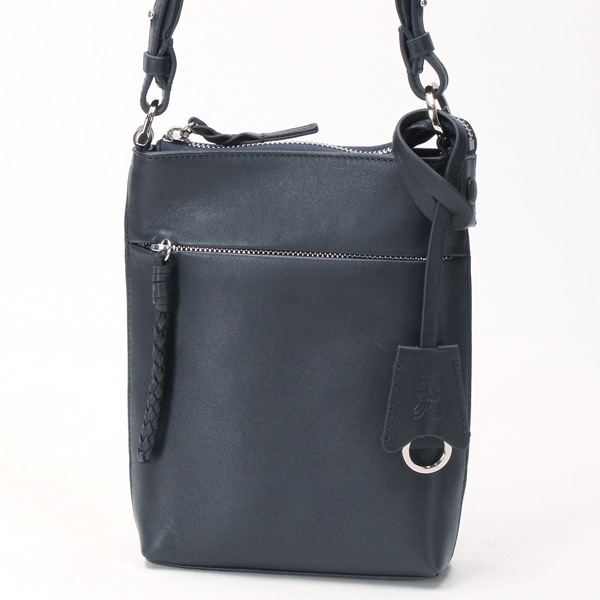 P.I.D カウレザーメッセンジャーバッグ 黒 Pacific Nylon Messenger Bag Flap Zipper Pocket W/ Divider