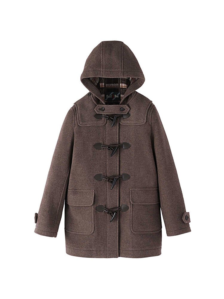 ✨極美品✨イーストボーイ ダッフルコート 裏地総柄 パイピング 9号 ウール ダッフルコート（ダブルフェィス/袖裏地・ジップ付） | イースト