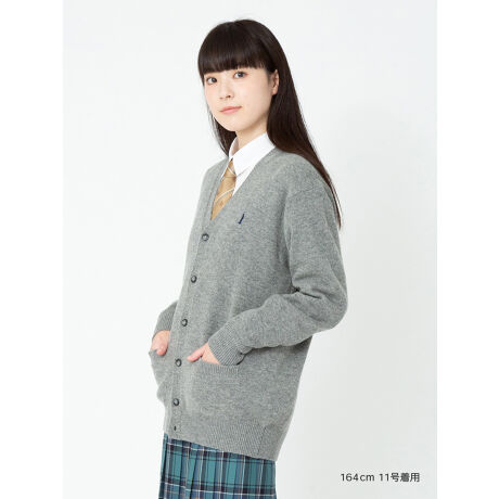 ラムウールカーディガン〈7G〉【スクール】【学生】【通学】【学校 