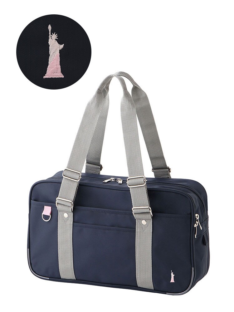 合皮バッグ〈一層式/ピーチピンク女神〉【スクール】【学生】【通学