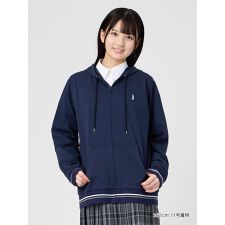 長袖天竺ジップパーカ〈UV CUT加工〉【スクール】【学生】【通学 